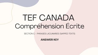 TEF Canada CE  25 Practice Questions Phrases Lacunaires ANSWER KEY [upl. by Esenwahs]