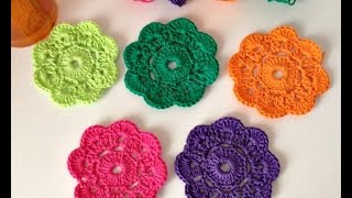 Cómo hacer un posavasos con la Flor Maybelle a crochetLa Magia del Crochet [upl. by Salvadore]