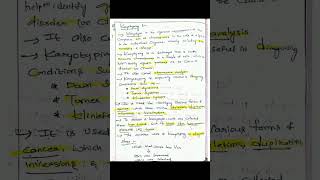 karyotyping  steps of karyotyping  Application biology genetics  handwriting notes [upl. by Shaina]