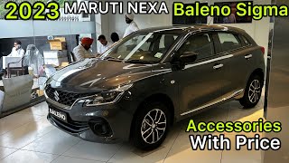 Baleno Sigma showroom Modification  Maruti Baleno Base Model Modification with Accessories Price [upl. by Eide726]