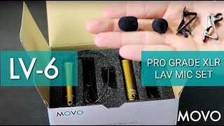 MOVO LV6 Pro Grade Omnidirectional amp Cardioid XLR Lavalier Condenser Microphones [upl. by Tirza86]