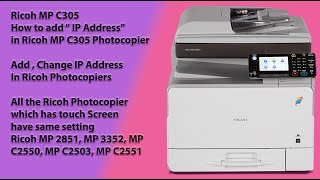 StepbyStep Guide Adding an IP Address to Your Ricoh MP C305 Copier [upl. by Joshia]