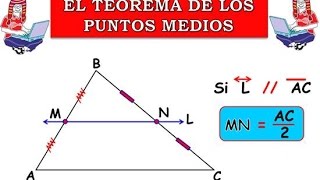 TEOREMA DE LOS PUNTOS MEDIOS [upl. by Gleeson]