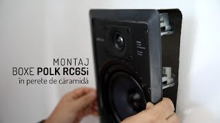 Montaj boxe perete Polk RC65i  Installing inwall speaker on concrete walls [upl. by Farrand]