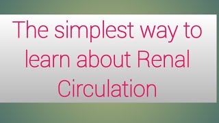 Renal circulation diagram along with its explanation [upl. by Trebeh]