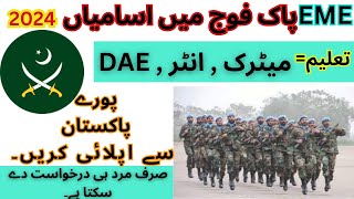 Pak Army EME Jobs 2024  Pak Army Latest EME Jobs  Pak Army EME Civilian Jobs 2024  Join Pak Army [upl. by Krystin]