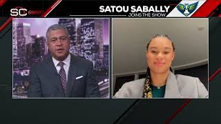 Satou Sabally joins SportsCenter after Resigning with the Dallas Wings [upl. by Boiney]