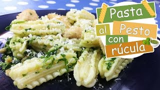 Pasta al pesto con rúcula 🍝 Receta italiana  Como hacer pasta con salsa pesto fácil y rapido [upl. by Arrehs731]