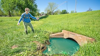 Fishing Urban Ditches amp Ponds HIDDEN In Plain Sight Casting Concrete Louisiana [upl. by Aitital]