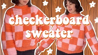 How to Crochet a Checkerboard Sweater [upl. by Bald918]