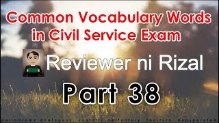 CSC Reviewer Common Vocabulary Words 38 Reviewer ni Rizal [upl. by Guzel]