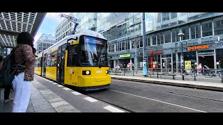 Tram 12 US Bhf Friedrichstraße nach SBhf Nordbahnhof Sicht Fahrtrichtung rechts [upl. by Nnylarat621]