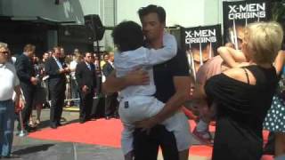 Hugh Jackman and kids at Hollywood Walk of Fame [upl. by Octavia648]