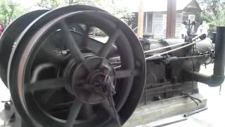 100 hp Chicago Pneumatic Diesel hit and miss flywheel engine [upl. by Topping]