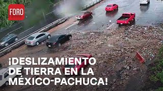 Se registra deslizamiento de tierra en autopista MéxicoPachuca  Las Noticias [upl. by Yanrahs625]