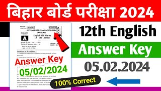 12th English Answer key 2024  05 feb 2024 English Answer key 2024  12th English Answer key 2024 [upl. by Herwin]