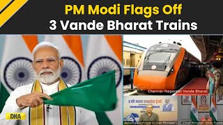 PM Narendra Modi Flagged Off Three New Vande Bharat Express Trains Through Video Conferencing [upl. by Taub]