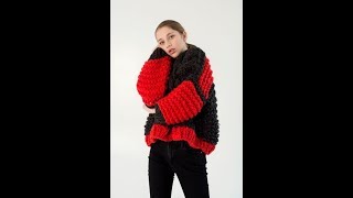 Женский Молодежный Свитер Оверсайз Крупной Вязки Спицами  2019  Womens Knitted Overseas Sweater [upl. by Ateiram635]