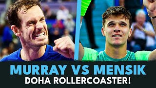 Andy Murray vs Jakub Mensik ROLLERCOASTER  Doha 2024 HIghlights [upl. by Leruj]