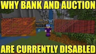 Why Bank And Auctions Are Disabled  Hypixel SkyBlock [upl. by Bakerman]