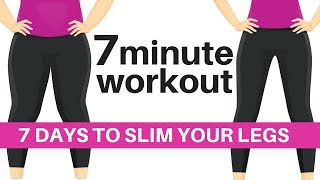 7 MINUTE WORKOUT SLIM YOUR LEGS HOME WORKOUT  LOSE INCHES  REDUCE LEG FAT LUCY WYNDHAM READ [upl. by Atinwahs]