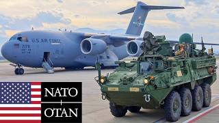 US Army NATO Soldiers and armored vehicles during military training in North Macedonia [upl. by Goddart858]