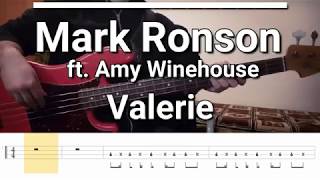 Mark Ronson  Valerie feat Amy WinehouseBass Cover TABS [upl. by Ainer]