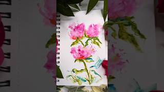 Dreamy Wild Florals Art art painting originalcontentcreator watercolor youtubeshorts [upl. by Hera]