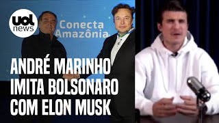 André Marinho imita Bolsonaro com Elon Musk Muita gente quer me mandar pro espaço [upl. by Smiga]