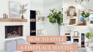 MANTEL DECORATING IDEAS  How to Style a Fireplace Mantel  FARMHOUSE LIVING [upl. by Radek]