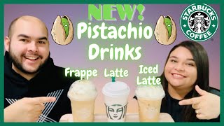 NEW Starbucks Pistachio Latte Iced Latte amp Pistachio Frappuccino Review ☕️ [upl. by Chip614]