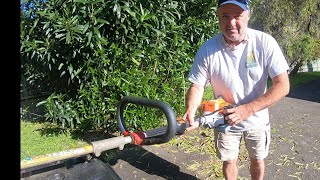 Cold Starting my Stihl Trimmer  Cleaning the Speed Feed head [upl. by Ynohtnael940]