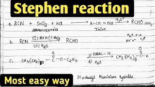 Stephens reaction  class 12 chemistry important reaction [upl. by May544]