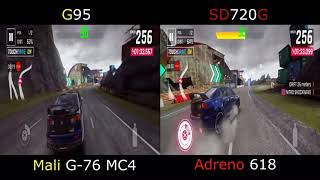 Mediatek Helio G95 vs Qualcomm Snapdragon 720G  Asphalt 9 Gameplay with FPS [upl. by Asher207]