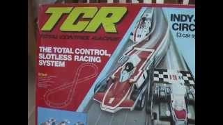 1970s TCR Slot Car Indy Jam Set  high octane lane change action [upl. by Aivatnahs]