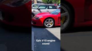 Carrera GT sound of a Porsche V10 revving at local cars and coffee shorts carreragt v10 [upl. by Ednihek]