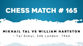 Mikhail Tal vs William Hartston • Tal Simul 24b London 1964 [upl. by Attesor787]