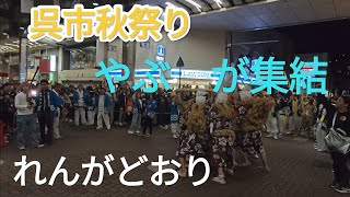 呉市秋祭り 「やぶ」が集結 れんがどおり 2024年11月2日 [upl. by Ocimad468]