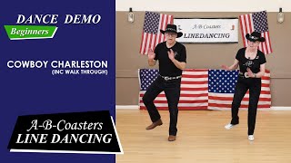 COWBOY CHARLESTON  Line Dance Demo amp Walk Through [upl. by Leonhard]