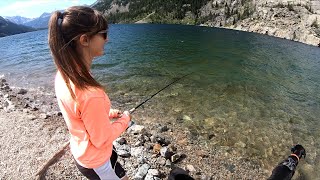 Mystic Lake  DAY HIKE with Wife and Sister Fishing Montana [upl. by Aenal106]