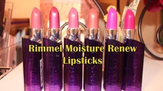 Review Rimmel Moisture Renew Lipsticks [upl. by Peale]