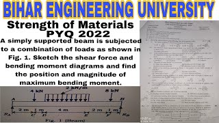 Strength of materials pyq 2022  Numerical  BEU PYQ solution  SOM  AKU  beuhelper [upl. by Ahsilif]