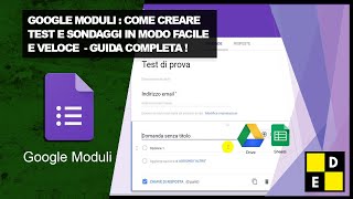 GOOGLE MODULI corso accelerato per sondaggi quiz e test con una semplice Gmail del docente [upl. by Aninotna]