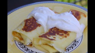 Ukrainian Crepes With Cottage Cheese quotNalysnykyquot l Cooking in Canada [upl. by Ranip]