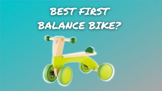 Hape Scoot Around Review  Four Wheeled Wooden Balance Bike [upl. by Takeo997]