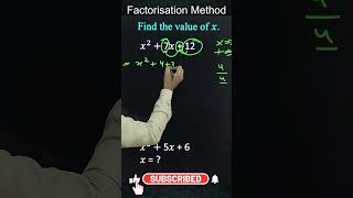 Factorisation Method  Middle Term Splitting  maths factorisationmethod cbse ncert shorts [upl. by Whitten]