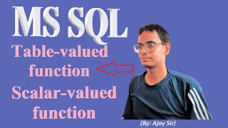 SQL Tutorial for Beginners in Hindi  table valued function  scalar valued function  SQL function [upl. by Ardnaxila]