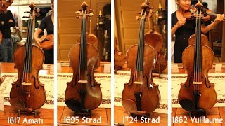 Demonstration of Stradivari Amati and Vuillaume violins from Florian Leonhard [upl. by Coheman]