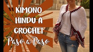 Kimono Hindú a Crochet  Paso a Paso [upl. by Tristam]