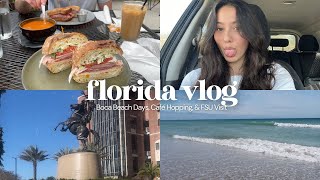 Florida Vlog Boca Beach Days Cafe Hopping FSU Visit amp Meeting a Pet Bunny👙🍽️🥂🐇 [upl. by Idnim]